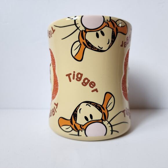 Disney Tigger Mug 3D Ceramic Coffee Cup Yellow Embossed Textured Flower Tiger - Picture 4 of 6